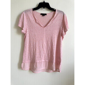 Sanctuary Women's 100% Linen ‘Uptown Tee’ in Baby Pink Size S